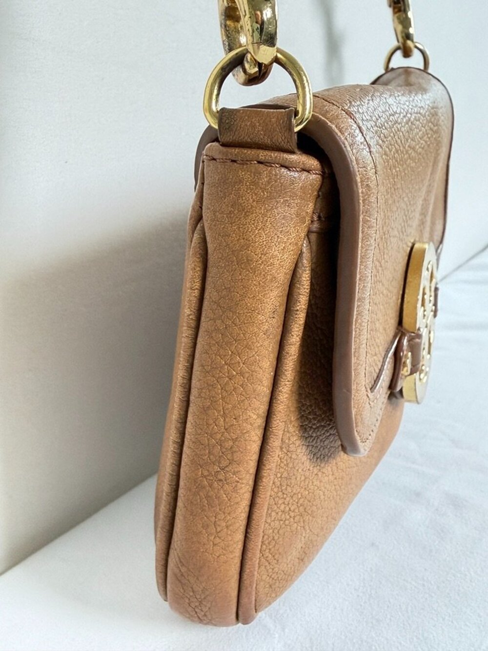 TORY BURCH Amanda Leather Crossbody Bag Brown - Picture 5 of 14